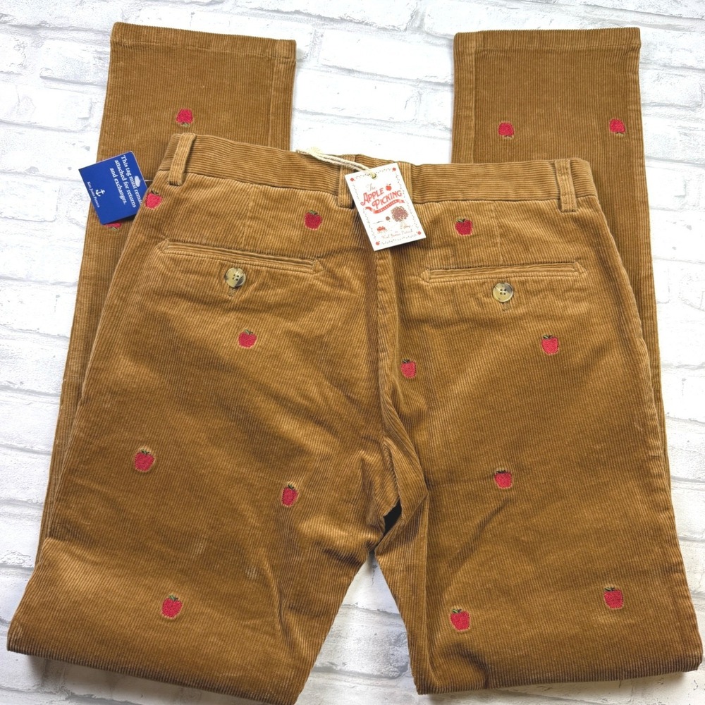 Kiel James Patrick Corduroy Pants Mens 30x32 Brown Apple Embroidered NWT